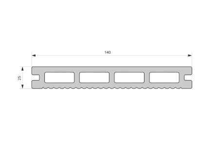 Террасная доска Экодекинг Титан 140х25x3000 Антрацит