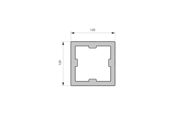 Столб для ограждений Экодекинг Техно 3D 120x120x3000 Венге
